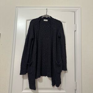 Peach Love California Black Textured Cardigan